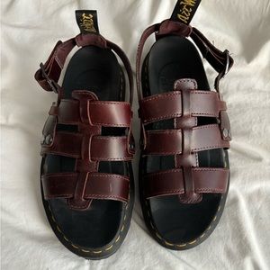 Dr Martens Terry Leather Strap Sandals Brown-Brando
